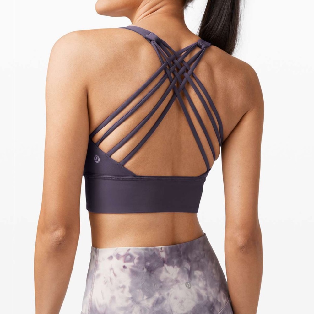 NWT Lululemon Free to Be Wild Long Line Bra – Midnight Orchid – 6 (A/B Cup)